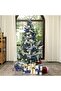 Blue Christmas Ball Ornaments Peppermint Xmas Tree Home & HolidayFun Decor Pack of 4 - 4