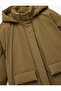 Removable Hooded Long Sleeve Zippered Anorak Water Repellent O Oversized Long Coat - 5