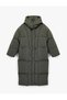 Removable Hooded Long Sleeve Zippered Water Repellent O Oversized Anorak Long Puffer Coat - 3