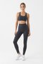 Women's Anthracite High Waist Gathering Flexible No-Show Slim Fit Sports Leggings