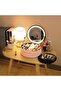 Makeup Organizer with 4K Mirror & LED Lighting - 4