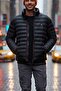 Men's Windproof Warm Lightweight Fiber Filled Puffer Jacket for Men