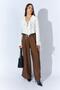 Women's Brown Thick Waist Belt Palazzo Pants - 2