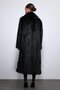 Black Faux Fur Long Coat - 4