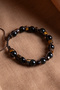 Certified Tiger Eye & Obsidian Natural Stone Macrame Bracelet Odt133 - 3