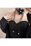 Gothic Romantic Black Tulle Long Ribbon Choker with Flowers and Pearls - 2