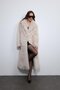 Stone Faux Fur Long Coat