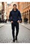 Unisex Cotton Soft Textured Inside Fleece-Lined K Hooded Sweatshirt - 4
