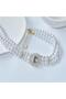 Big Stone Three Rows Pearl Bridal/Evening Dress Choker Necklace - 3
