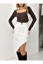Yan Asymmetric Tassel Detail Linen Skirt - 8