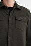 Thick Pique Fabric Premium Polo Neck Regular Fit Sweat Cardigan - 4