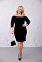 Velvet Dress with Sequin Embroidery on the Shoulders - 3