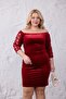 Velvet Dress with Sequin Embroidery on the Shoulders - 4