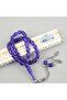 Fire Amber Star and Crescent Embroidered Imame Capsule Cut 9X11Mm Prayer Beads - Parliament Blue - 6
