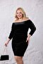 Velvet Dress with Sequin Embroidery on the Shoulders - 4