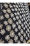 Gold White Floral Embroidery Fabric on Black Background Suede Evening Dress, Dress and Designer Fabric