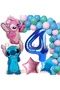 Lilo Stitch Balloon and Angel 1St Birthday Party Set Navy Blue Number and Chain Balloon Set