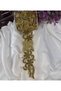 Gold Colored Beaded Detailed Sequin Embroidered Lace Ribbon