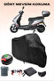 Black Rear Bag Compatible Mondial E-Mon Rigby Compatible Electric Motorcycle Tarpaulin, 4 Seasons Protection