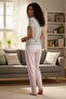 100% Viscose Stretchy Women's Pajama Bottoms - Soft Textured, Patterned, Comfortable Home Pants - 6