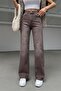 Yikamali Brown Cut-Out Straight Jean Pants Utc003 - 4