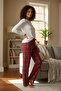 100% Viscose Stretchy Women's Pajama Bottoms - Soft Textured, Patterned, Comfortable Home Pants - 4