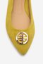 Women's Pointed Toe Buckle Ballerinas Real Suede Leather Zy 4050 Pistachio Green - 2