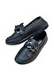 New Model Flat Black Chain Bow Perforated Sports Ballerina Shoes - 2