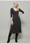 |   Women's Anthracite Button Accent Piece V-Neck Dress Snz-1123