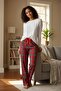 100% Viscose Stretchy Women's Pajama Bottoms - Soft Textured, Patterned, Comfortable Home Pants - 2