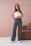 10878-Tie-Up Flexible Palazzo Knitwear Trousers - 3