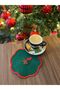Cookie Man Christmas Theme Embroidered Coffee Side Cocktail Linen Presentation Napkin Coaster Single