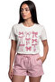 ''Pink Ribbons'' Pink Bow Patterned Printed 100% Cotton Relaxed Fit Premium Women's T-Shirt - 4