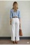 Women Pants High Waist Belted Pleated Trousers Skinny Leg Pants - 2