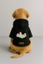 Printed Dog and Cat Clothing & Dress with Fleece Inside - Black Color K Hooded Hoodie B0119