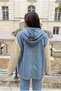 Women's Hollow Out Off Shoulder Hooded Loose 100% Cotton Knitwear Sweater - 2