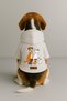 Printed Inside Fleece Dog and Cat Clothing & Dress - White Color K Hooded Hoodie B7112