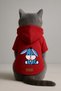 Printed Inside Fleece Dog and Cat Clothing & Dress - Red Color K Hooded Hoodie Bf963 - 3