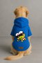 Printed Dog and Cat Clothing & Dress with Fleece Inside - Blue Color K Hooded Hoodie B75Ad - 2