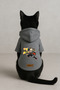 Printed Fleece Inside Dog and Cat Clothing & Dress - Grey Color K Hooded Hoodie B1144 - 3