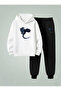 Men's Sweatshirt - Tracksuit Set Children Hooded Set Dragon Printed 3 Thread Ribbed