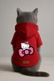 Printed Dog and Cat Clothing & Dress with Fleece Inside - Red Color K Hooded Hoodie Ba714 - 3