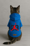 Printed Dog and Cat Clothing & Dress with Fleece Inside - Blue Color K Hooded Hoodie B46A1 - 3