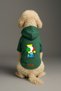 Printed Dog and Cat Clothing & Dress with Fleece Inside - Green Color K Hooded Hoodie B17F0