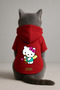 Printed Dog and Cat Clothing & Dress with Fleece Inside - Red Color K Hooded Hoodie B8228 - 3