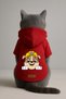 Printed Dog and Cat Clothing & Dress with Fleece Inside - Red Color K Hooded Hoodie Bb075 - 3