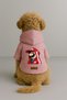 Printed Dog and Cat Outfit & Dress with Fleece Inside - Pink Color K Hooded Hoodie Bf28C - 2