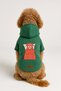 Printed Dog and Cat Clothing & Dress with Fleece Inside - Green Color K Hooded Hoodie Bb058 - 2