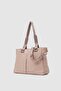 Women's Beige Plain Satin Fabric Cross Strap Hand & Shoulder Bag - 3