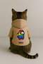 Printed Inside Fleece Dog and Cat Clothing & Dress - Beige Color K Hooded Hoodie B4175 - 3
